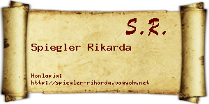 Spiegler Rikarda névjegykártya